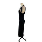 Aritzia Wilfred Tie Shoulder Sleeve Black Midi Dress Sleeveless Slip Size Small Photo 5