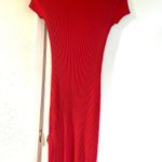 ZARA Ribbed Body Con MIDI Button Up Dress Photo 4