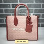 Michael Kors DK Powder Blush Multi Mirella Tote Small Shopper Top Zip Crossbody Photo 1