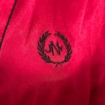 Jones New York Jone New York Bright Red Vintage Satin Robe Black Embroidered Initials. Sz L Photo 4