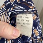 Vintage 1970s Plaid Wing Tip Collar Plaid Short Sleeve Women’s Shirt Small Blue Photo 10