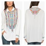 Johnny Was  - Biya Astry Embroidered Rayon Blouse in White Photo 4
