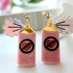 Love Repellent Handmade Earrings Pink Photo 0