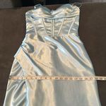 Women’s Light Blue FullLength Prom Party Dress CrissCross Straps Leg Slit Size 4 Photo 10