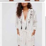 Free People NWT  Romper Ivory Embroidered 3/4 Sleeve Plunged Neckline sz small Photo 10