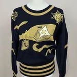 ESCADA Margaretha Ley Navy Gold Nautical Sweater Top / Size 36/ US S/ Germany Blue Photo 0