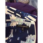 Mario Serrani Italy Navy White Stretch Sleeveless Shift Dress Size 12 EUC Photo 3