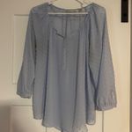 LC Lauren Conrad Blue Buttoned Blouse with Peter Pan Collar Photo 0