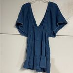 Aerie WOMENS POOL TO PARTY FLUTTER SLEEVE MINI DRESS BLUE SMALL Photo 5