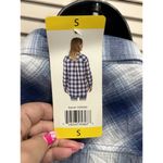 Boston Traders NWT Long Sleeve Flannel Shirt Blue/White Plaid Size S Boyfriend Photo 4