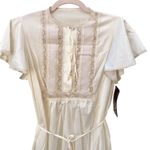 Sears Roebuck The Fashion Place Vintage Cream Sheer Nylon Two Pc Pajama Top Pant Photo 2