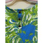 Lilly Pulitzer Dress Charlene Shift Limeade Lion Print Green Knit Cotton Size S Photo 3