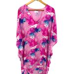 Adrienne NWT  Womens Tropical Palm High Low Blouse‎ Tunic Size L Flowy Resortwear Photo 1