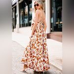 Aakaa Plunging Neck Floral Maxi Dress Photo 2