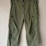 ZARA  Olive Green Cropped Raw Hem Cargo Pants Size 10 Photo 1