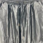 Mittoshop  faux leather M black joggers pull on casual drawstring fall winter Photo 3