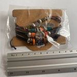 Exquisite feather pendant‎ handmade beaded boho faux leather bracelet Brown Photo 7