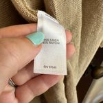 J.Jill | Camel Tan Linen Blend Open Front Raw Cuff Cardigan Sweater | Large Photo 6