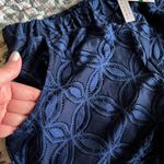 Trina Turk NWT | Navy Blue Semi Sheer Oversized Tassel Coverup Shorts | L > XL Photo 1