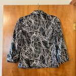 Joseph Ribkoff  Veston Jacket Blazer Black Silver Zip Abstract Lines Size 8 Photo 8