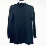 Eileen Fisher ‎ Womens Stretch Jersey Knit Mock Neck Long Sleeve Top XXS Black Photo 1