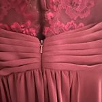 JJ's House Womens Bridesmaids Dress Formal Long Lace Size 6 Burgundy Sleeveless Photo 3
