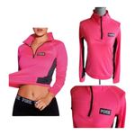 PINK - Victoria's Secret Victoria's Secret Ultimate Quarter Zip PINK small bright pink & gray pullover​ Photo 2