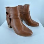 Style & Co Catrionaa Brown Faux Leather Dress Ankle Booties size 8 Tassel Zip Up Photo 1