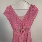 Madewell  Fit & Flare Dress Pink Cream Stripes Silk Photo 9