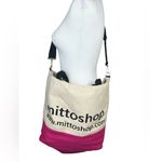Mittoshop Large Canvas Pink & Khaki Crossbody Handbag Beach Carry On Tote Bag Photo 1