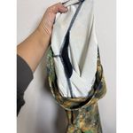 Onzie Long Leggings Yoga Pants Womens Size MT Peacock Feathers Green Low Rise Photo 5