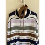 Carve Designs  Olive Multi Stripe Funnel Neck Relaxed Fit Rockvale Sweater Medium Photo 1