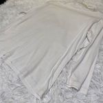 1901 Nordstrom Boat Neck Button Long Sleeve Top in White Large Photo 5