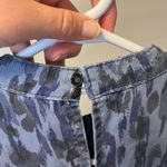 Anthropologie  Jenee Tiered Tunic Dress Blue Leopard Print Sz XS Photo 7