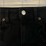 American Eagle  Jean Shorts Size 6 Black Stretch Denim Distressed Summer Photo 5