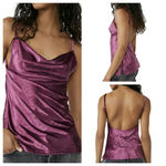 Free People  All Night Velvet Tunic Tank Fig Jam (Purple) XS New Photo 1