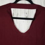 Vimmia NWT Shavasana Burgundy Open Back V-Neck Sweater Women's Size Medium Photo 2