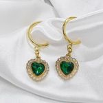 Emerald Heart Earrings Green Photo 1