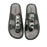 Alegria Pisa Chrome Patent Leather Sandals Silver Gray Size 38 Photo 2