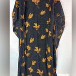 Bel Kazan OS M/L Open Front Fall Leaves Duster Black White Polka Dot Orange Top Size L Photo 0