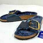 Birkenstock Madrid Big Buckle Genuine Shearling Sandals Midnight US 5 - 5.5 EU 36 NEW Photo 6