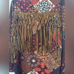 Earthbound ‎ Trading Company Fringe Boho Patchwork Cardigan Photo 3