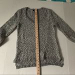 White House | Black Market WHBM XS Marled Metallic Grey V Neck Sweater Cotton Blend Photo 5