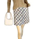 Talbots PETITE CREAM, BLUE & BROWN PLAID PRINT BOUCLE SKIRT (16P) Photo 0