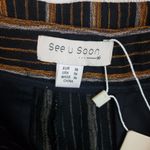NWT See U Soon Black Striped High Waisted Tie Paperbag Pants Women's Size 4 Photo 5
