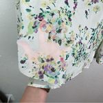 Sweet Rain Floral Chiffon Half Button Down Blouse Size L Photo 7