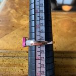 Natural Pink Sapphire Moissanite Sterling Silver Cocktail Ring Size 11 Photo 7