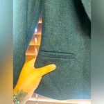 ASOS Blue black tweed one-button Jacket with lace trim sleeves Blazer Size 4 Photo 2