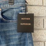 NWT Mother Superior The Curbside Ankle in Cowboys Don’t Cry Size 33 Barrel Leg Blue Photo 5