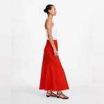 Madewell  women’s Linen Maxi Slip Skirt red Size 12 NWT Photo 2